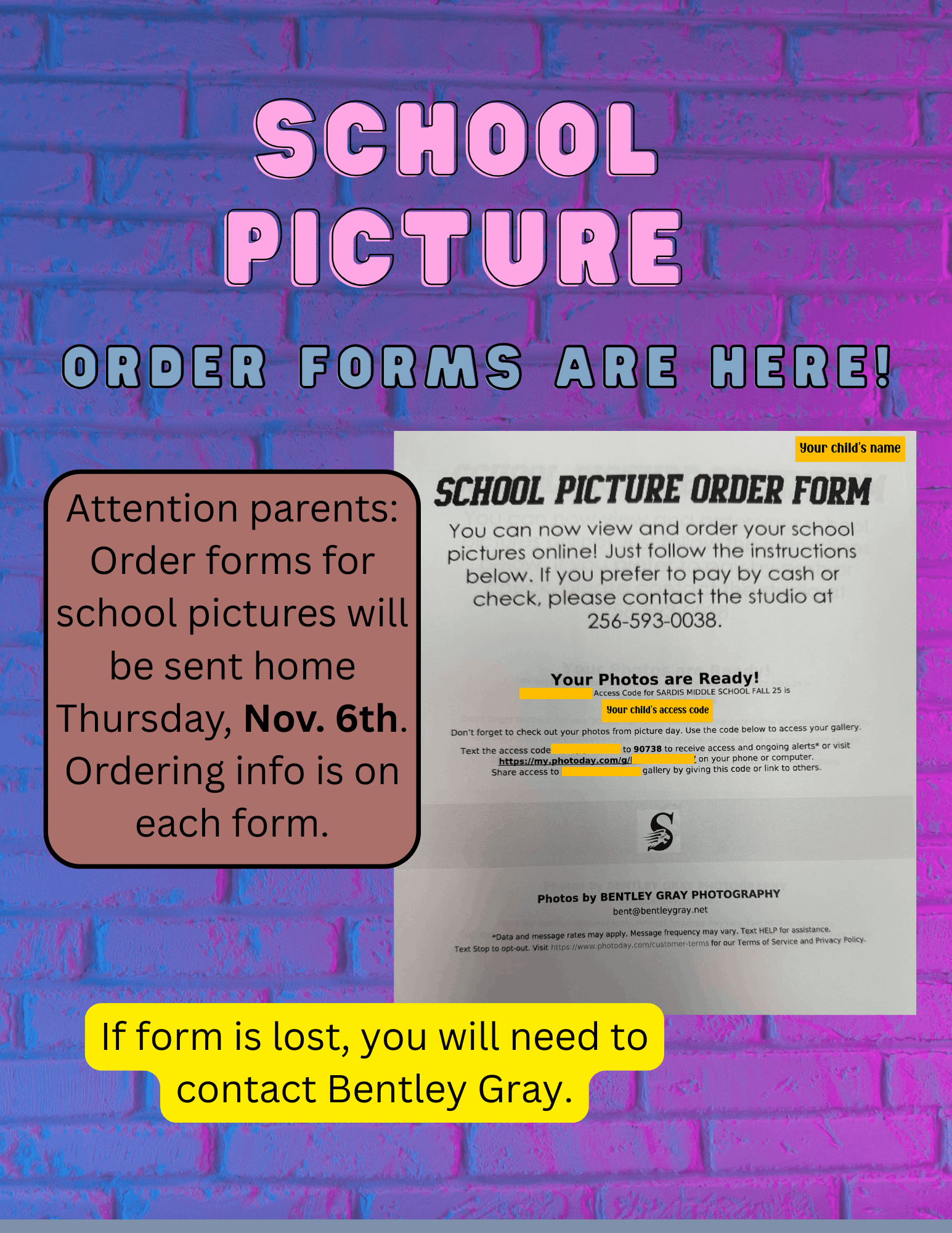 Picture Day Order Forms